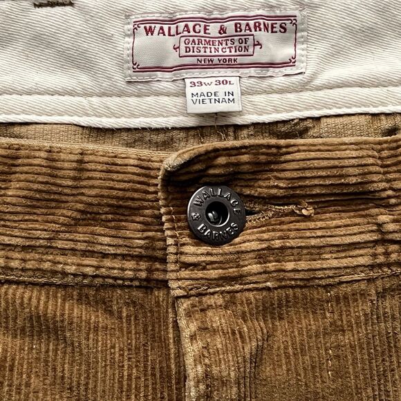 Wallace & Barnes Brown Cotton Corduroy Carpenter Painter Pants 33x30 J.Crew - Picture 9 of 14